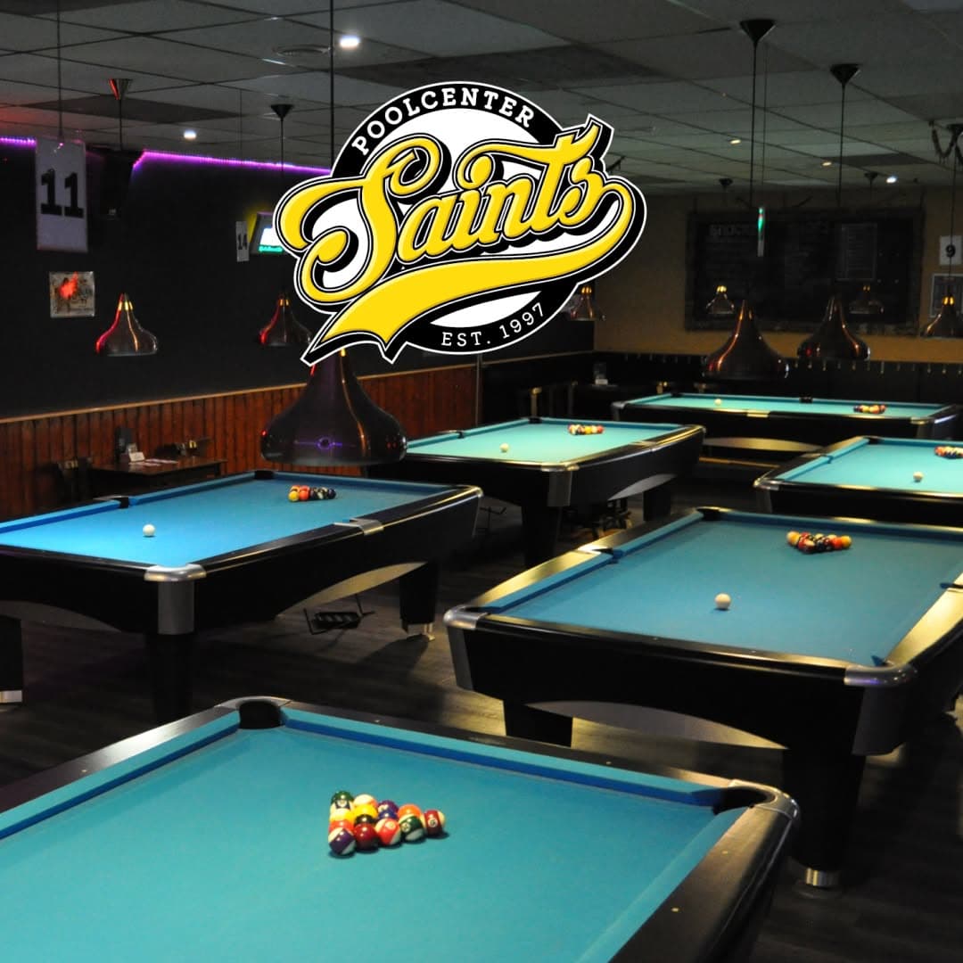 Dertien fullsize pooltafels onder één dak bij Saints Poolcenter
